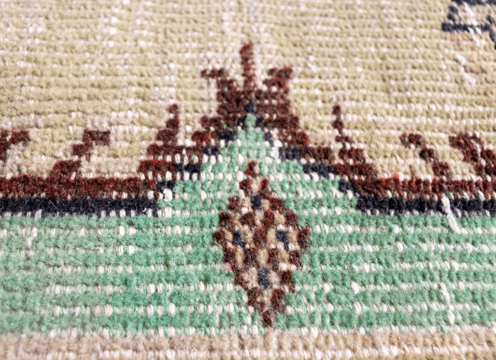 Vintage Hand-Knotted Distressed Turkish Rug