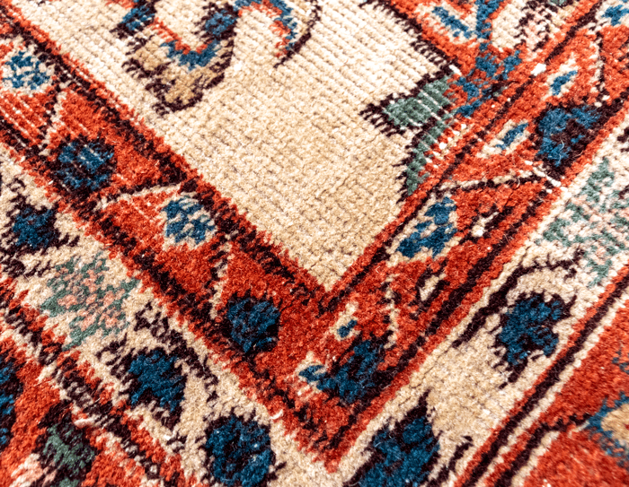 Vintage Hand-Knotted Distressed Turkish Rug