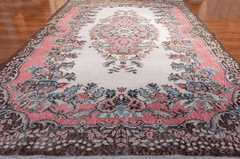 Vintage Hand-Knotted Distressed Turkish Rug