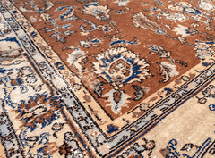 Vintage Hand-Knotted Distressed Turkish Rug