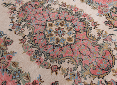 Vintage Hand-Knotted Distressed Turkish Rug