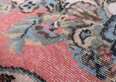 Vintage Hand-Knotted Distressed Turkish Rug