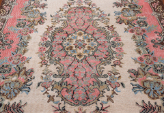 Vintage Hand-Knotted Distressed Turkish Rug