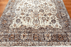 Vintage Hand-Knotted Distressed Turkish Rug