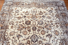 Vintage Hand-Knotted Distressed Turkish Rug