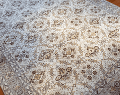 Vintage Hand-Knotted Distressed Turkish Rug