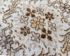 Vintage Hand-Knotted Distressed Turkish Rug