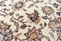 Vintage Hand-Knotted Distressed Turkish Rug