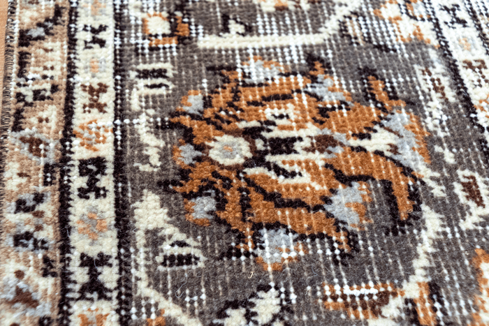 Vintage Hand-Knotted Distressed Turkish Rug