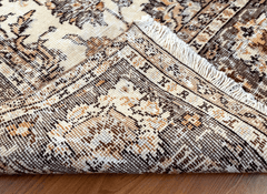 Vintage Hand-Knotted Distressed Turkish Rug