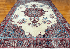 Vintage Hand-Knotted Distressed Turkish Rug
