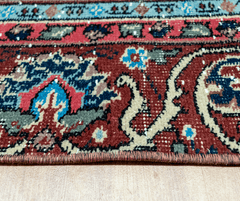 Vintage Hand-Knotted Distressed Turkish Rug