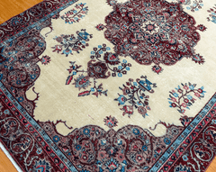 Vintage Hand-Knotted Distressed Turkish Rug