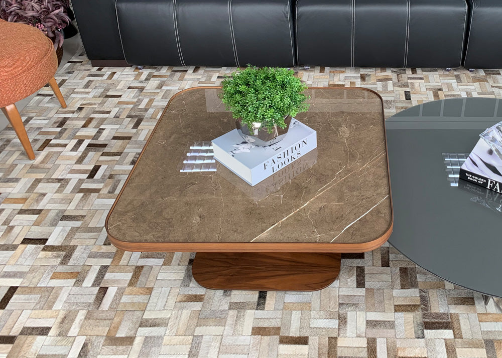 unique cowhide leather patchwork rug design