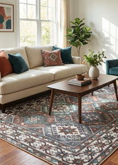 Multi-Colour Geometrical Area Rug