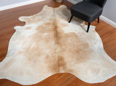 White And Beige Cowhide Rug