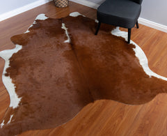 Hereford Brown And White Cowhide Rug