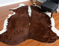 Hereford Brown And White Cowhide Rug