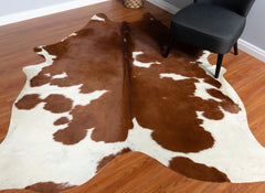 Brown And White Cowhide Rug