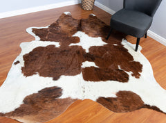 Brown And White Cowhide Rug