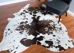 Brown And White Cowhide Rug