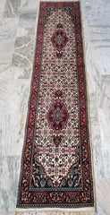 Oriental Agra Hand-Knotted Wool Hallway Runner Rug