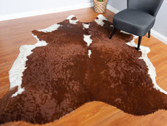 Hereford Brown And White Cowhide Rug