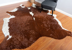 Hereford Brown And White Cowhide Rug