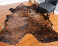 Exotic Dark Brindle Cowhide Rug