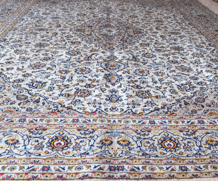 Vintage Isfahan Hand-Knotted Wool Persian Rug