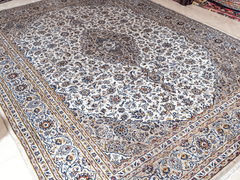 Vintage Isfahan Hand-Knotted Wool Persian Rug