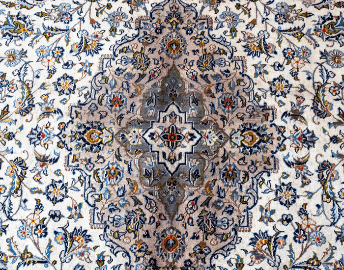 Vintage Isfahan Hand-Knotted Wool Persian Rug