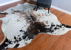 Salt Pepper Tr-Color Cowhide Rug