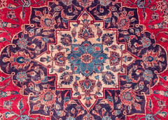 Vintage Kashan Hand-Knotted Wool Persian Rug