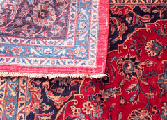 Vintage Kashan Hand-Knotted Wool Persian Rug