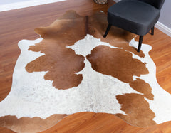 Brown And White Cowhide Rug