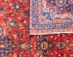 Vintage Sabzevar Hand-Knotted Wool Persian Rug