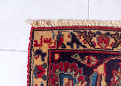 Signed Vintage Khorasan Hand-Knotted Wool Persian Rug