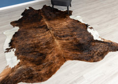 Dark Brindle Cowhide Rug (Size: 260 x 240 CM)
