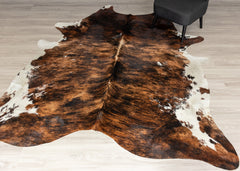 Dark Brindle Cowhide Rug (Size: 270 x 240 CM)