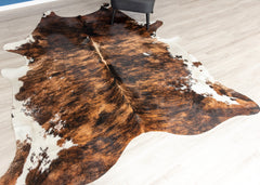 Dark Brindle Cowhide Rug (Size: 270 x 240 CM)
