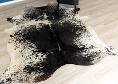 Salt Pepper Black & White Cowhide Rug (Size: 240 x 210 CM)