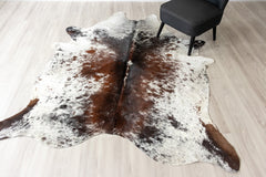 Salt Pepper Tri-Color Cowhide Rug (Size: 230 x 190 CM)