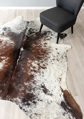 Salt Pepper Tri-Color Cowhide Rug (Size: 230 x 190 CM)