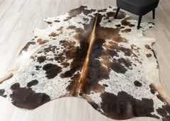 Salt Pepper Tri-Color Cowhide Rug (Size: 240 x 210 CM)