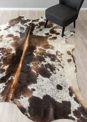 Salt Pepper Tri-Color Cowhide Rug (Size: 240 x 210 CM)