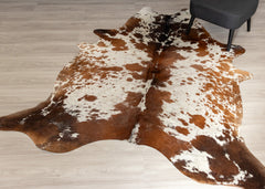 Salt Pepper Tri-Color Cowhide Rug (Size: 230 x 200 CM)