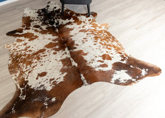 Salt Pepper Tri-Color Cowhide Rug (Size: 230 x 200 CM)