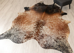 Salt Pepper Tri-Color Cowhide Rug (Size: 250 x 190 CM)