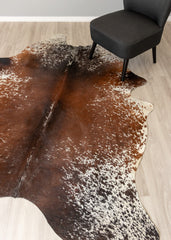 Salt Pepper Tri-Color Cowhide Rug (Size: 230 x 190 CM)